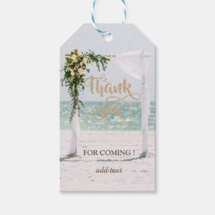Etiqueta Para Presente Casamento na Praia Arbor Floral Obrigado