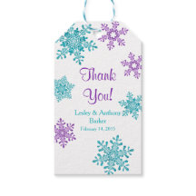 Casamento no inverno Obrigado Floco de Neve Roxo