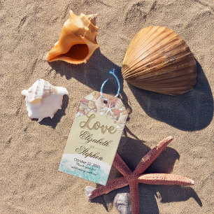 Etiqueta Para Presente Casamento Obrigado Summer Beach Starfish Conchas