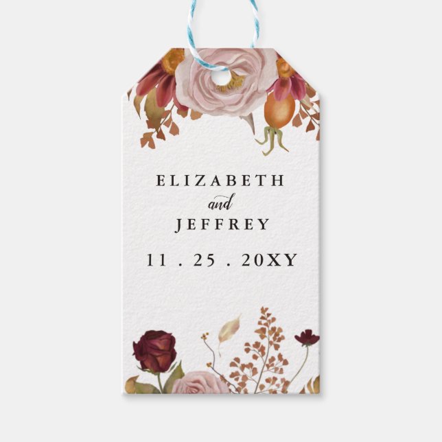 Etiqueta Para Presente Casamento outono de outono Botânico Russo (Frente)