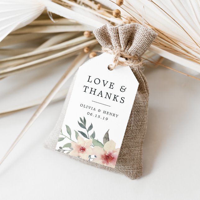 Etiqueta Para Presente Casamento Peach Blossom Obrigado (Criador carregado)