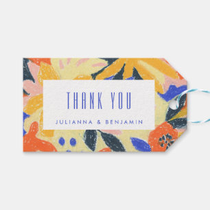 Etiqueta Para Presente Casamento Personalizado De Casamento abstrato Azul