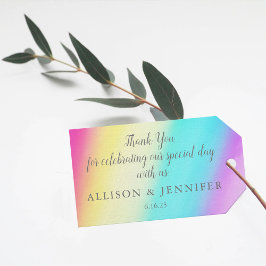 Etiqueta Para Presente Casamento Personalizado Do Rainbow Fade Bonito Bri