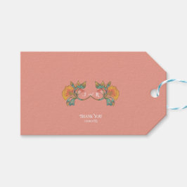 Etiqueta Para Presente Casamento Pink Watercolor Art Nouveau