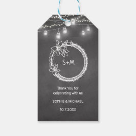 Etiqueta Para Presente Casamento Preto e Branco Jarro de Mason Quadro Neg