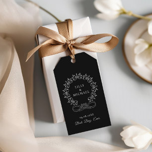 Etiqueta Para Presente Casamento Real, Elegante, "Best Day-Ever"