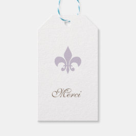 Etiqueta Para Presente Casamento Regency Purple French Fleur de Lis Merci