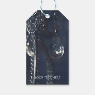 Etiqueta Para Presente Casamento Romântico Chic Elegante Cristal Azul Tem