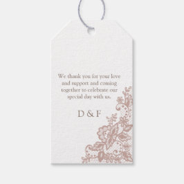 Etiqueta Para Presente Casamento romântico de Dusty rosa lace