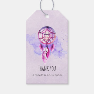 Etiqueta Para Presente Casamento Rosa Dreamcatcher Obrigado