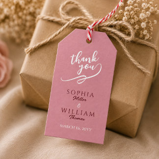 Etiqueta Para Presente Casamento Rosa Poeira Minimalista