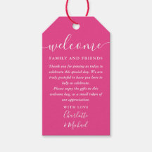 Casamento Rosa Quente Favor Bag de Boas-vindas