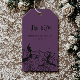 Etiqueta Para Presente Casamento Roxo Com Rosa De Aranha-Aranha-De-Aranha