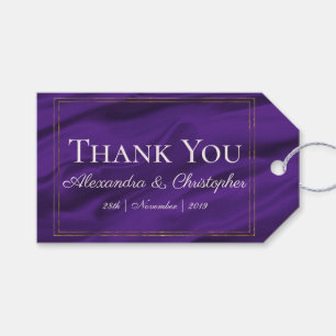 Etiqueta Para Presente Casamento roxo da seda e do ouro