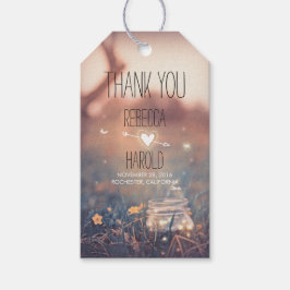 Etiqueta Para Presente Casamento Russo de Mason Jar e Fireflies Obrigado