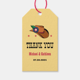 Etiqueta Para Presente Casamento Russo Do País Do Chapéu Floral Ocidental