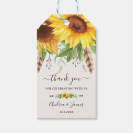 Etiqueta Para Presente Casamento Rustic Boho Sunflower Obrigado Favores