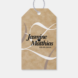 Etiqueta Para Presente Casamento Rustic Elegant Vintage Monograma Burlap