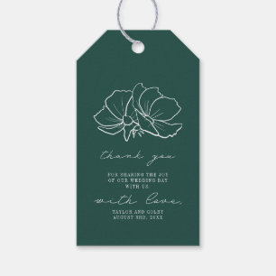 Etiqueta Para Presente Casamento Rustic Emerald Floral Obrigado Presente