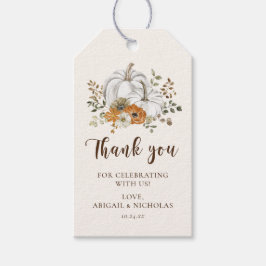 Etiqueta Para Presente Casamento Rustic Fall Pumpkin Obrigado