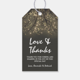 Etiqueta Para Presente Casamento Rustic Lighted Tree Branch Obrigado