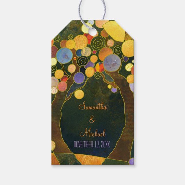 Etiqueta Para Presente Casamento Rustic Love Trees Obrigado (Frente)