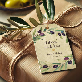 Etiqueta Para Presente Casamento Rustic Olive Oil Favor Infusor com Amor