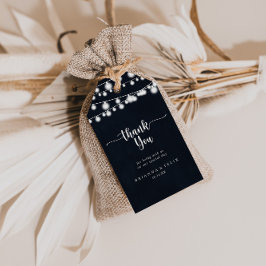 Etiqueta Para Presente Casamento Rustic String Lights Obrigado
