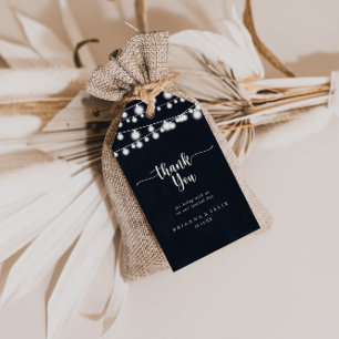 Etiqueta Para Presente Casamento Rustic String Lights Obrigado