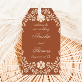 Etiqueta Para Presente Casamento Rustic Terracotta Flowers