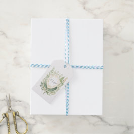 Etiqueta Para Presente Casamento Rustic Watercolor Greenery