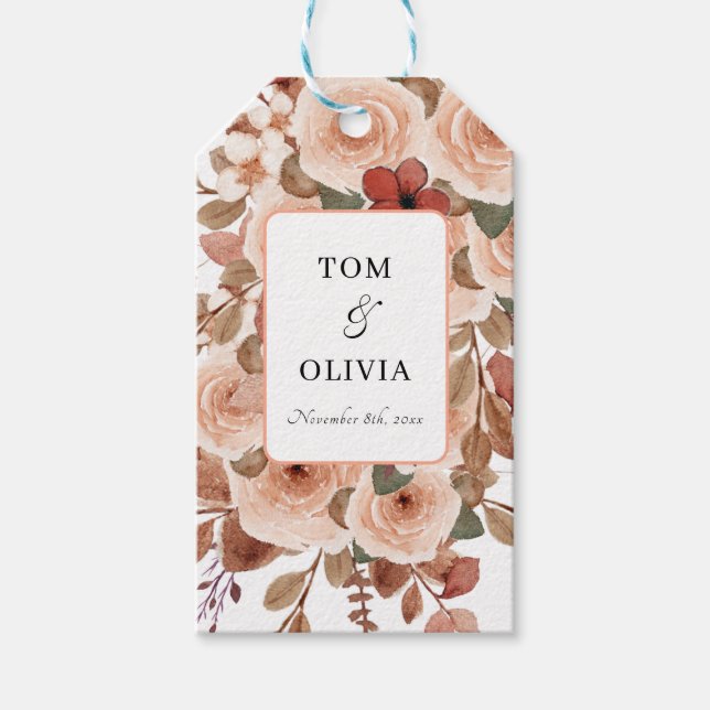 Etiqueta Para Presente Casamento Rustic Wildflower (Frente)