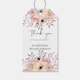 Etiqueta Para Presente Casamento Rústico com Flores Rosa Velado e Salva-d