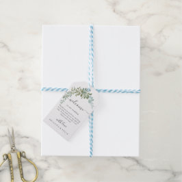 Etiqueta Para Presente Casamento Rústico em Aquarela com Eucalipto Verde