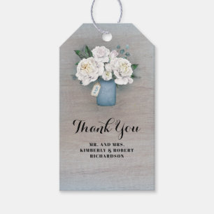 Etiqueta Para Presente Casamento rústico floral azul empoeirado do país