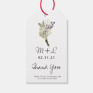 Etiqueta Para Presente Casamento Rústico Mão Aquarela Lavanda Eco