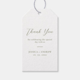 Etiqueta Para Presente Casamento Simples e Verde Sage Minimalista