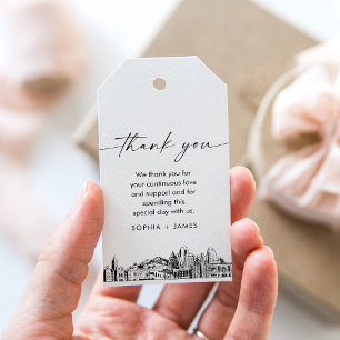 Etiqueta Para Presente Casamento Skyline Da Cidade De Salt Lake Obrigado