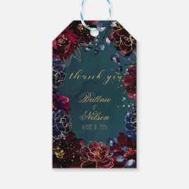 Etiqueta Para Presente Casamento Teal Bordeaux Sapphire Jewel Tones