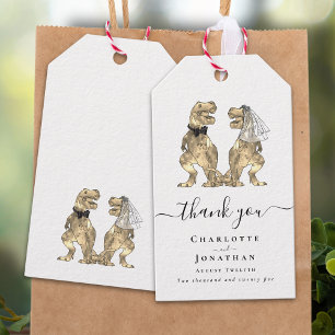 Etiqueta Para Presente Casamento Temático de Dinossauros Obrigado