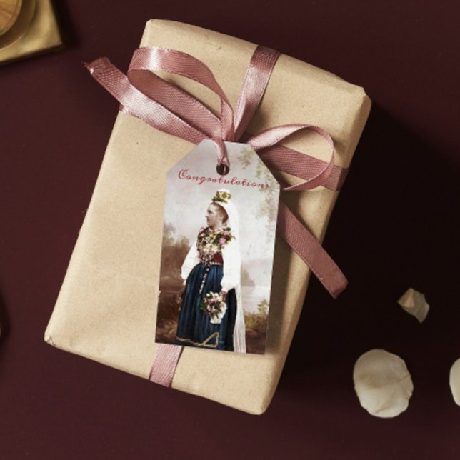 Etiqueta Para Presente Casamento Tradicional Sueco Antigo de Dalecarlia (Criador carregado)