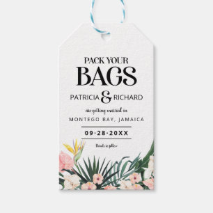 Etiqueta Para Presente Casamento Tropical De Destino Salvar A Data