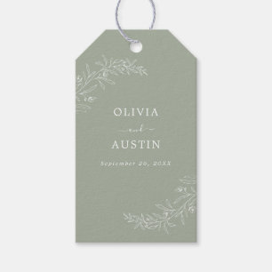 Etiqueta Para Presente Casamento Verde do Moderno Minimalista Boho Sage
