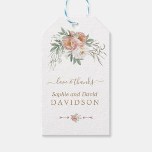 Etiqueta Para Presente Casamento Verde Rosa Floral Dourado