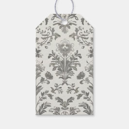 Etiqueta Para Presente Casamento vintage Branco Floral Victorian Damask