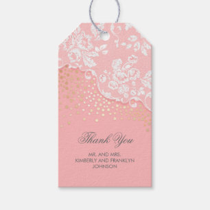 Etiqueta Para Presente Casamento vintage Dourado do rosa do brilho dos