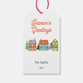 Etiqueta Para Presente Casas de Natal Rustic Farmhouse