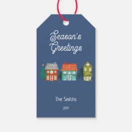 Etiqueta Para Presente Casas de Natal Rustic Farmhouse