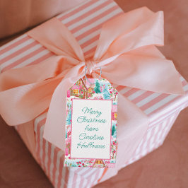 Etiqueta Para Presente Casas de pão-de-rosa personalizadas Natal