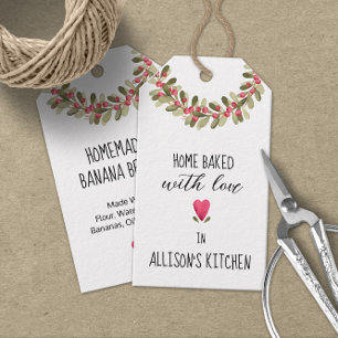 Etiqueta Para Presente Caseiros Com Amor Aquarela Folhagens De Férias